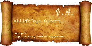 Villányi Albert névjegykártya