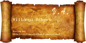 Villányi Albert névjegykártya